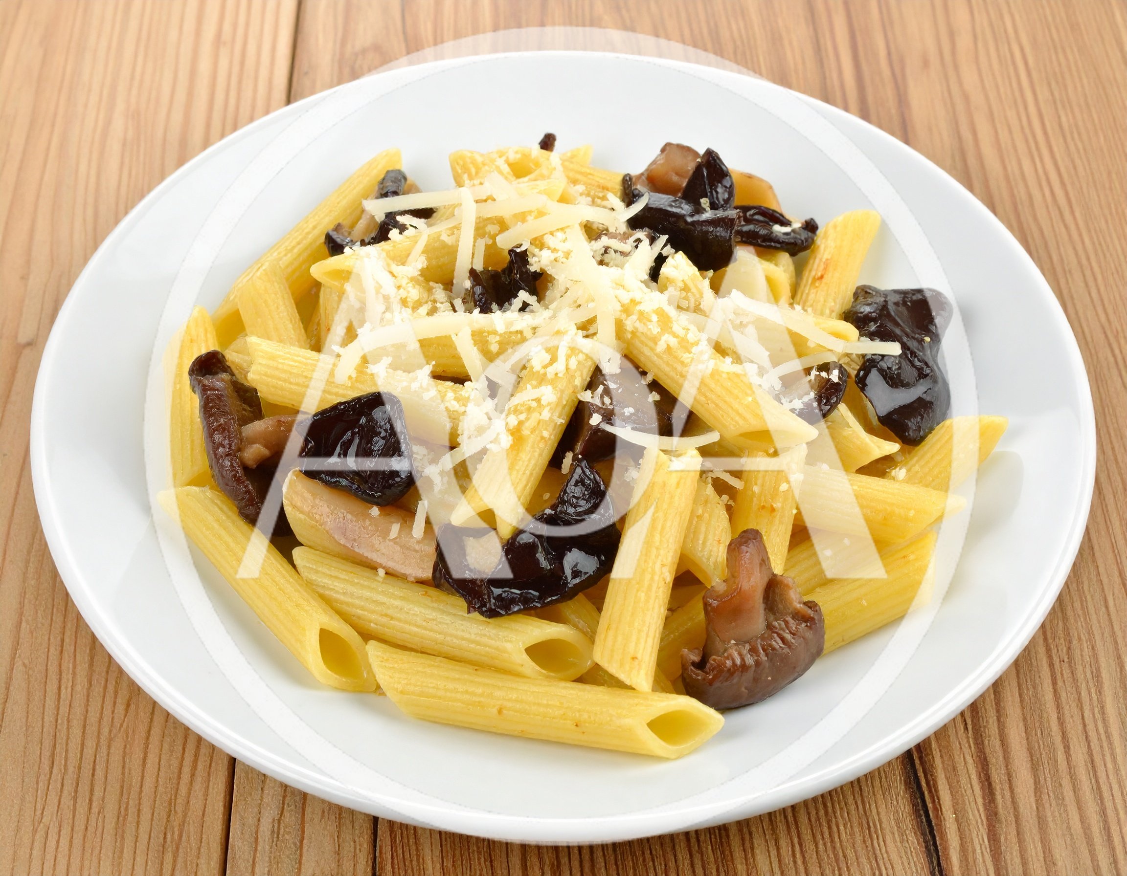 Penne Pasta With Wood Ear Mushrooms And Parmesan Cheese