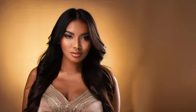 Portrait Of A Beautiful Woman With Long Dark Hair