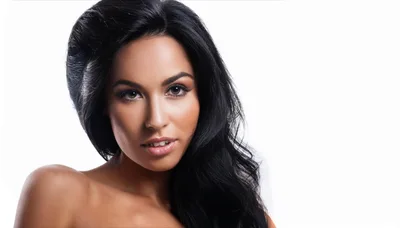 Portrait Of A Beautiful Woman With Long Dark Hair