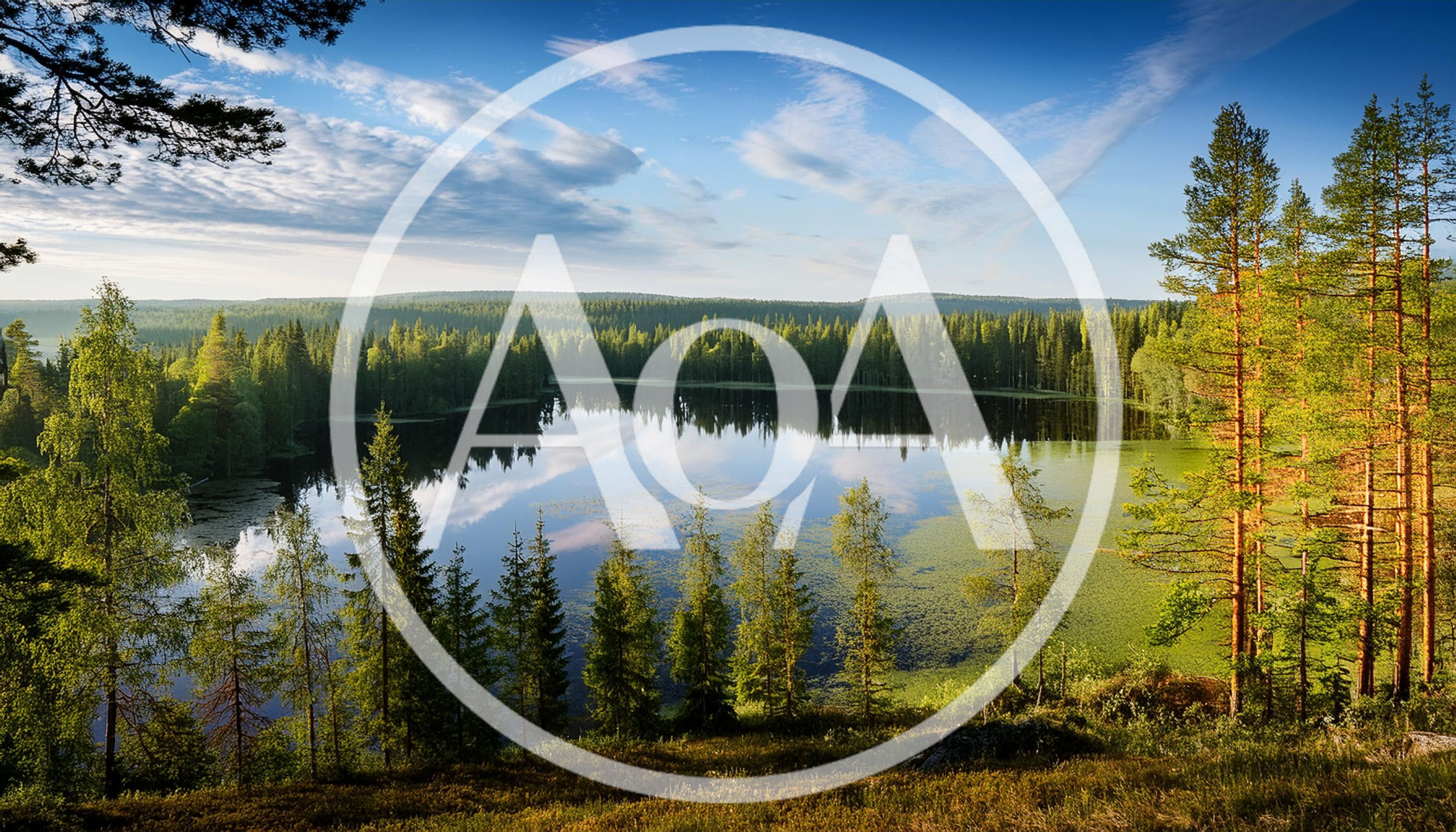 Serene Forest Lake Landscape Under Blue Sky
