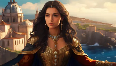 Portrait Of A Noblewoman In Golden Armor