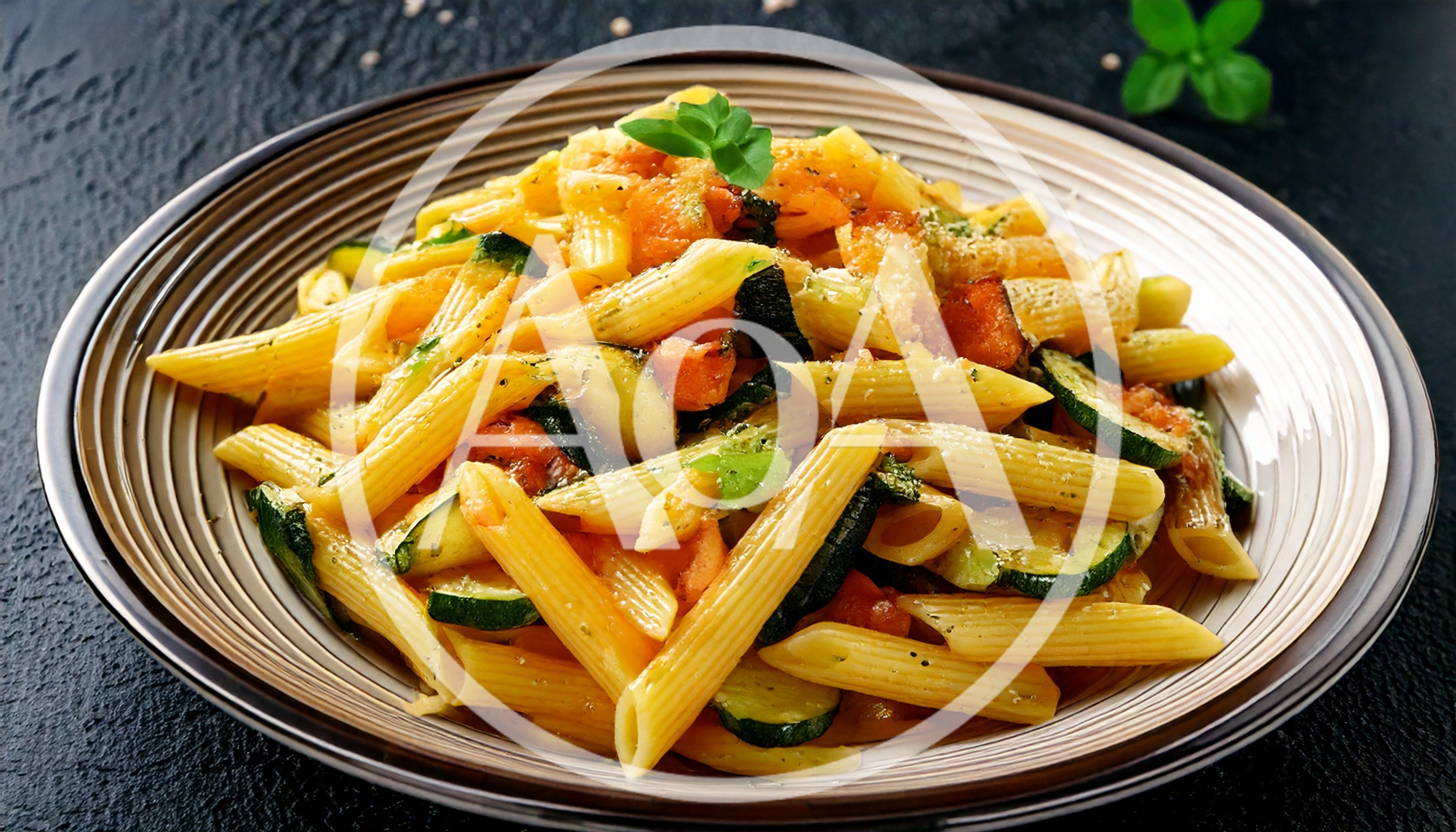 Penne Pasta With Zucchini And Roasted Vegetables