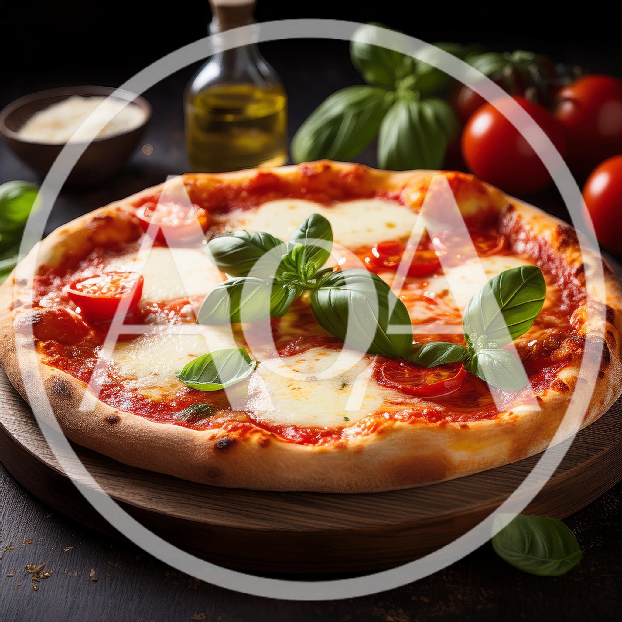 Fresh Margherita Pizza With Basil And Tomatoes