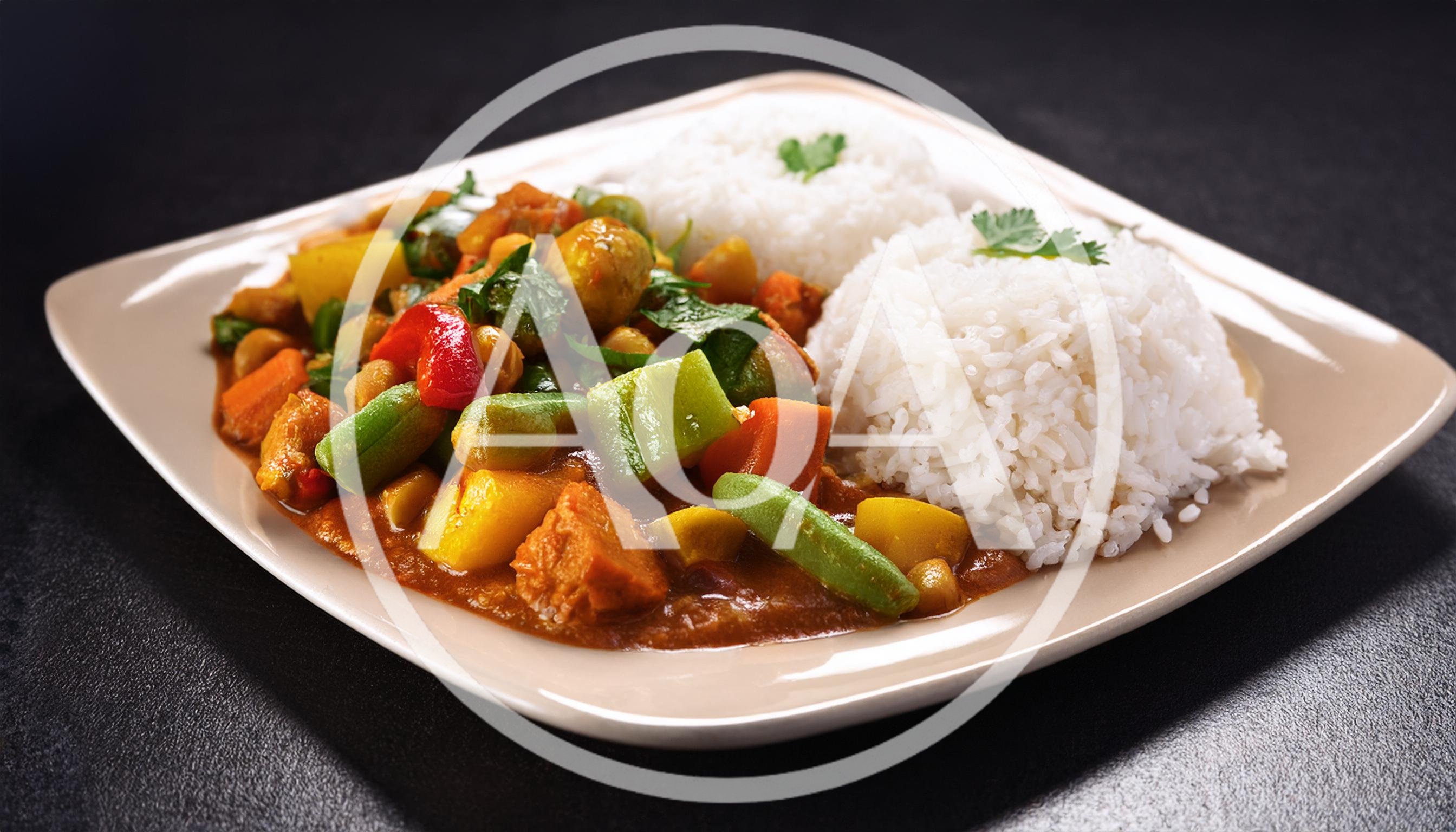 Vegetable Curry With Steamed White Rice