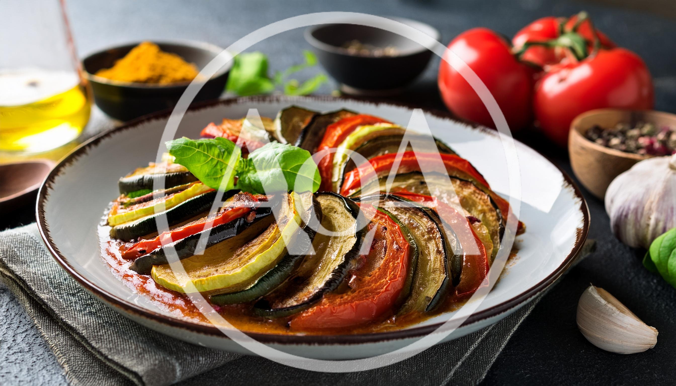 Freshly Prepared Ratatouille Vegetable Dish on Plate