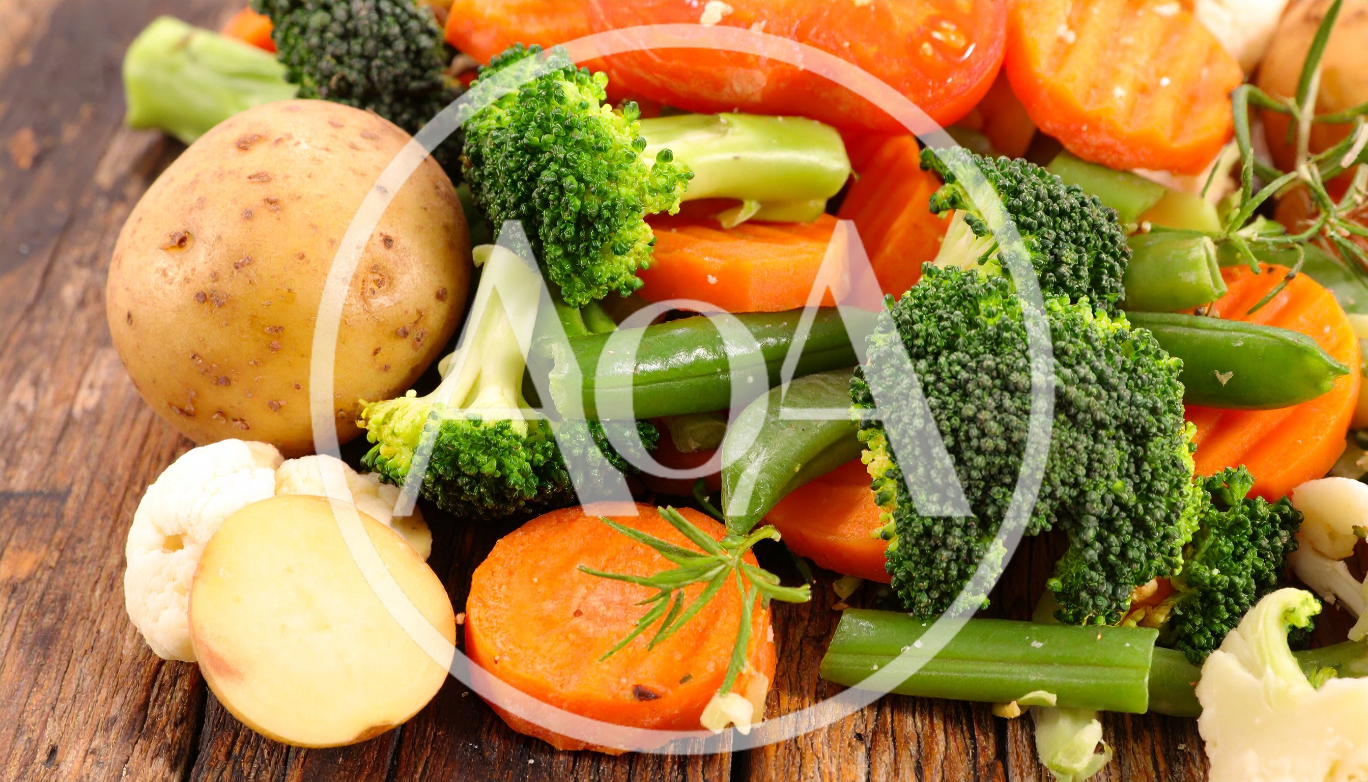Fresh Raw Vegetables On A Rustic Wooden Surface