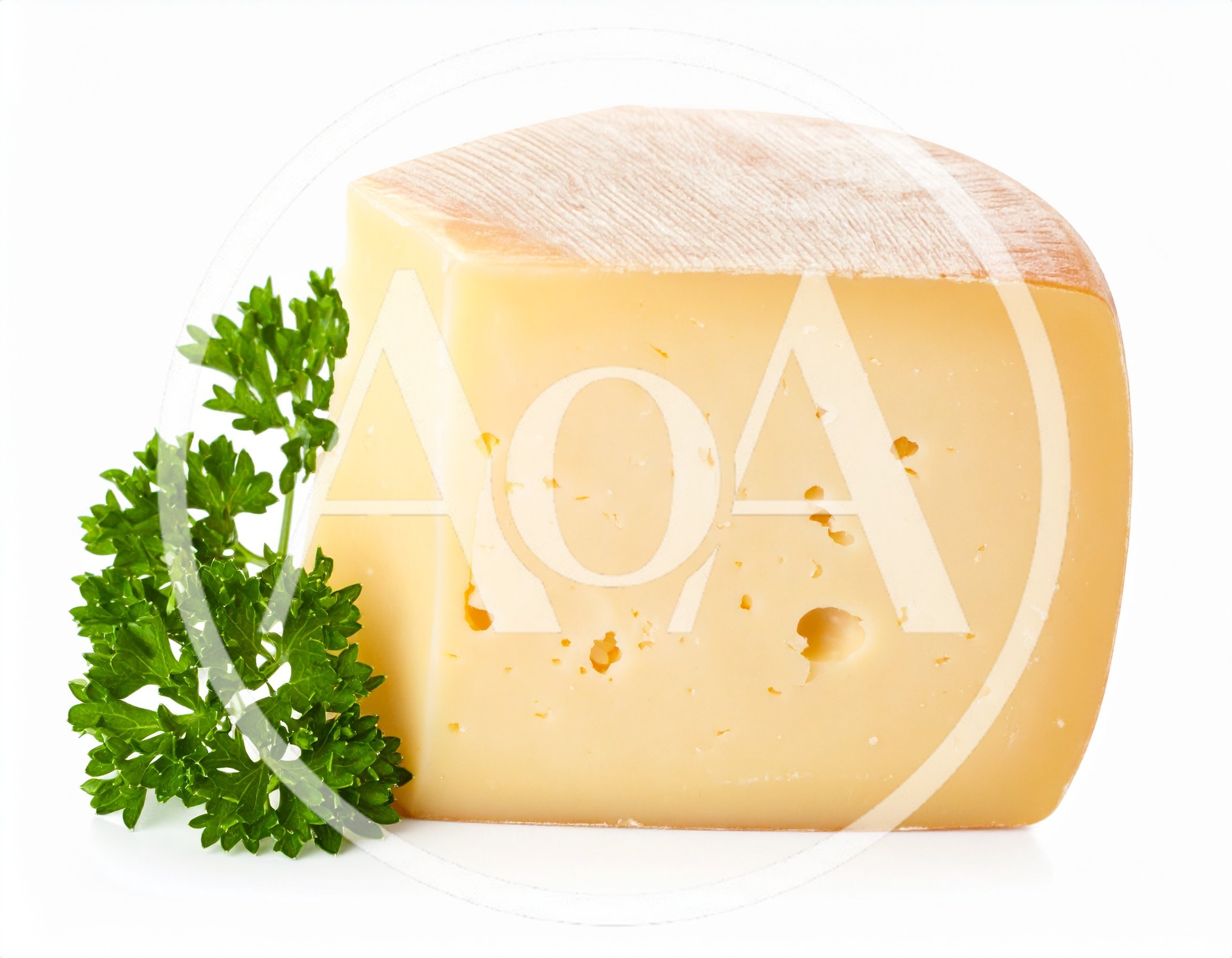 Wedge Of Semi Hard Cheese With Fresh Parsley