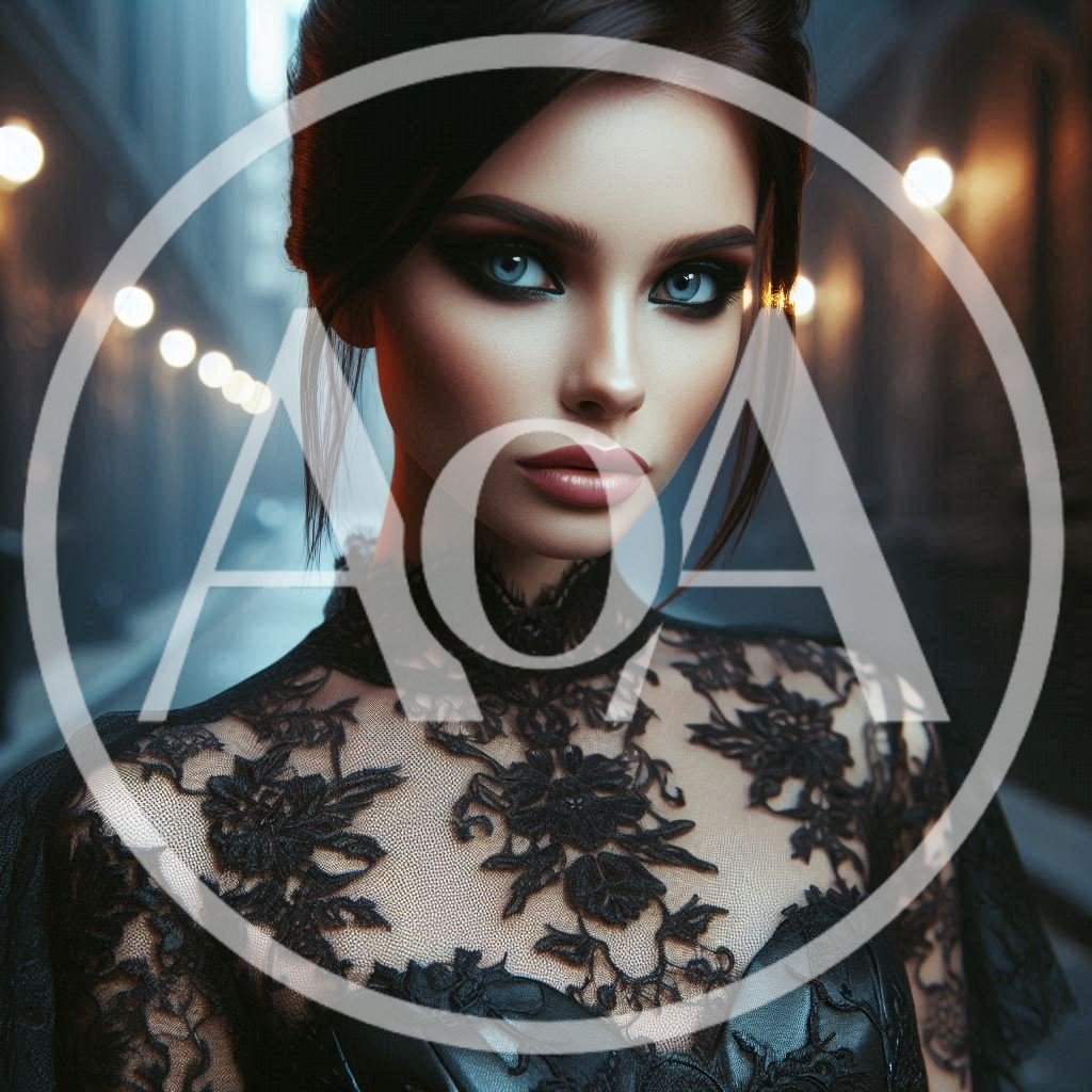 Portrait Of A Beautiful Woman In Black Lace