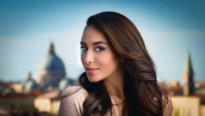 Portrait Of A Beautiful Young Woman In Rome
