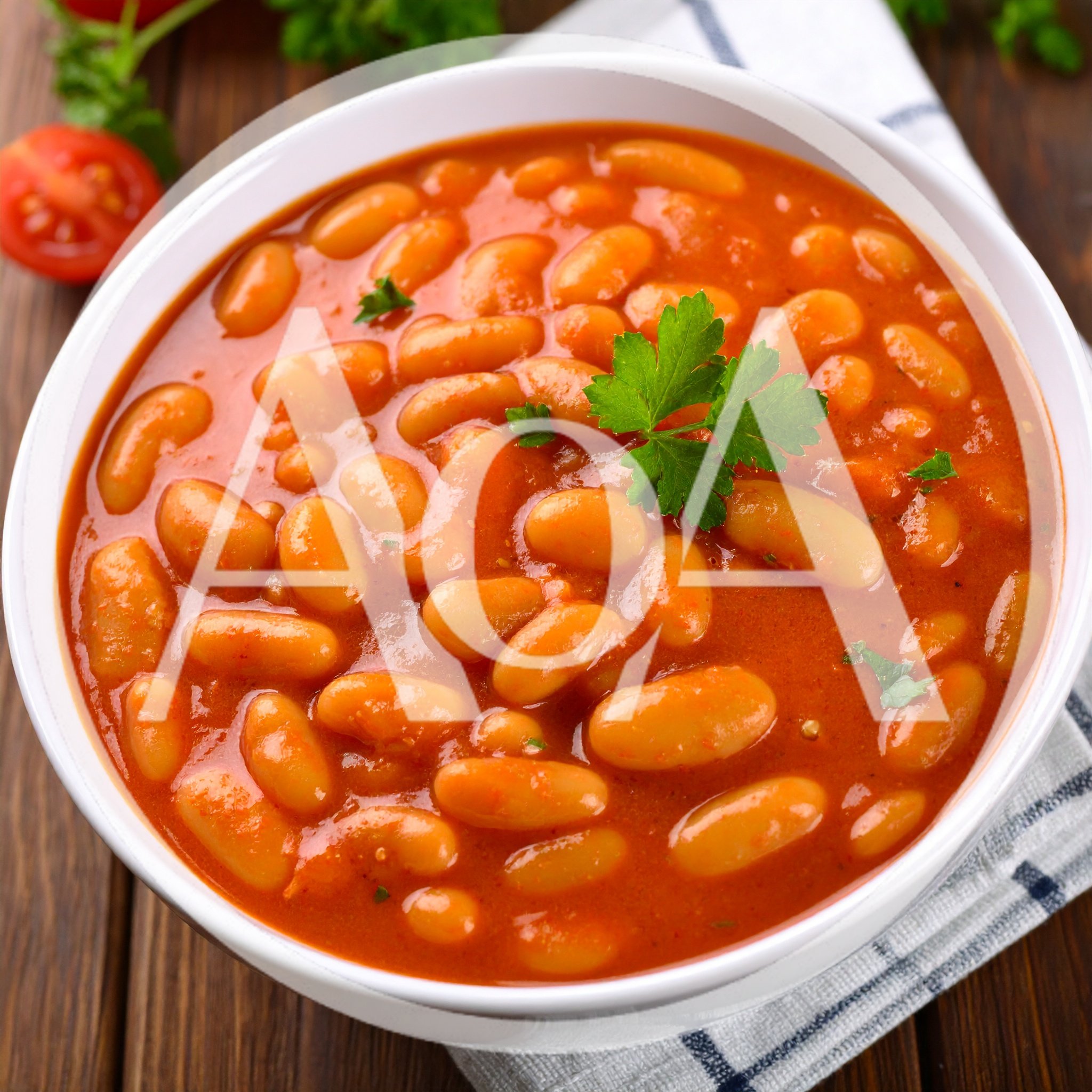 Bowl Of Traditional Baked Beans In Tomato Sauce