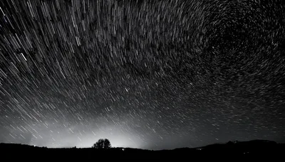 Star Trails Rotating Around The Celestial Pole