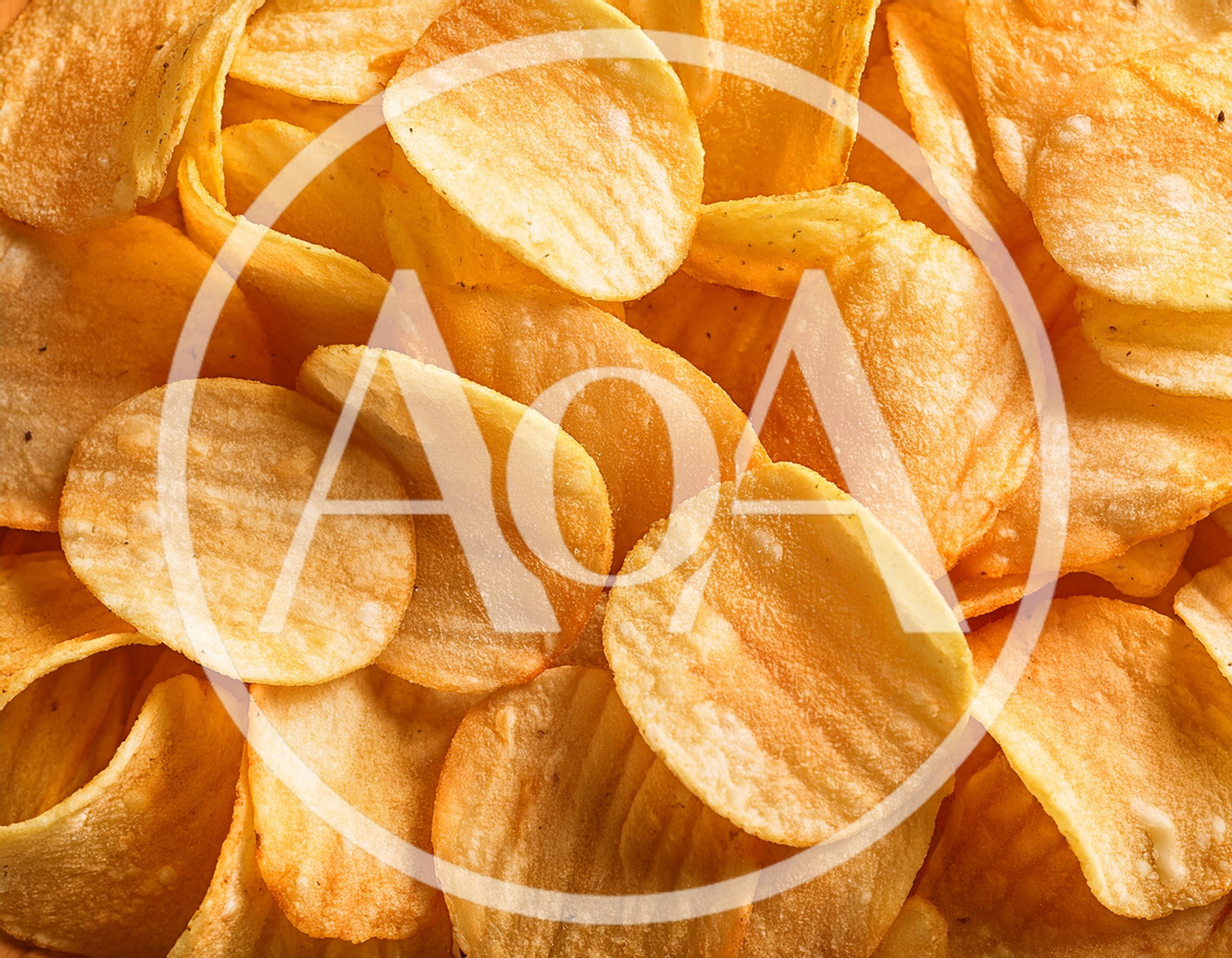 Close Up Of Crispy Golden Potato Chips
