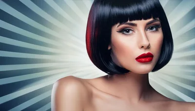 Portrait Of A Woman With A Stylish Bob Haircut