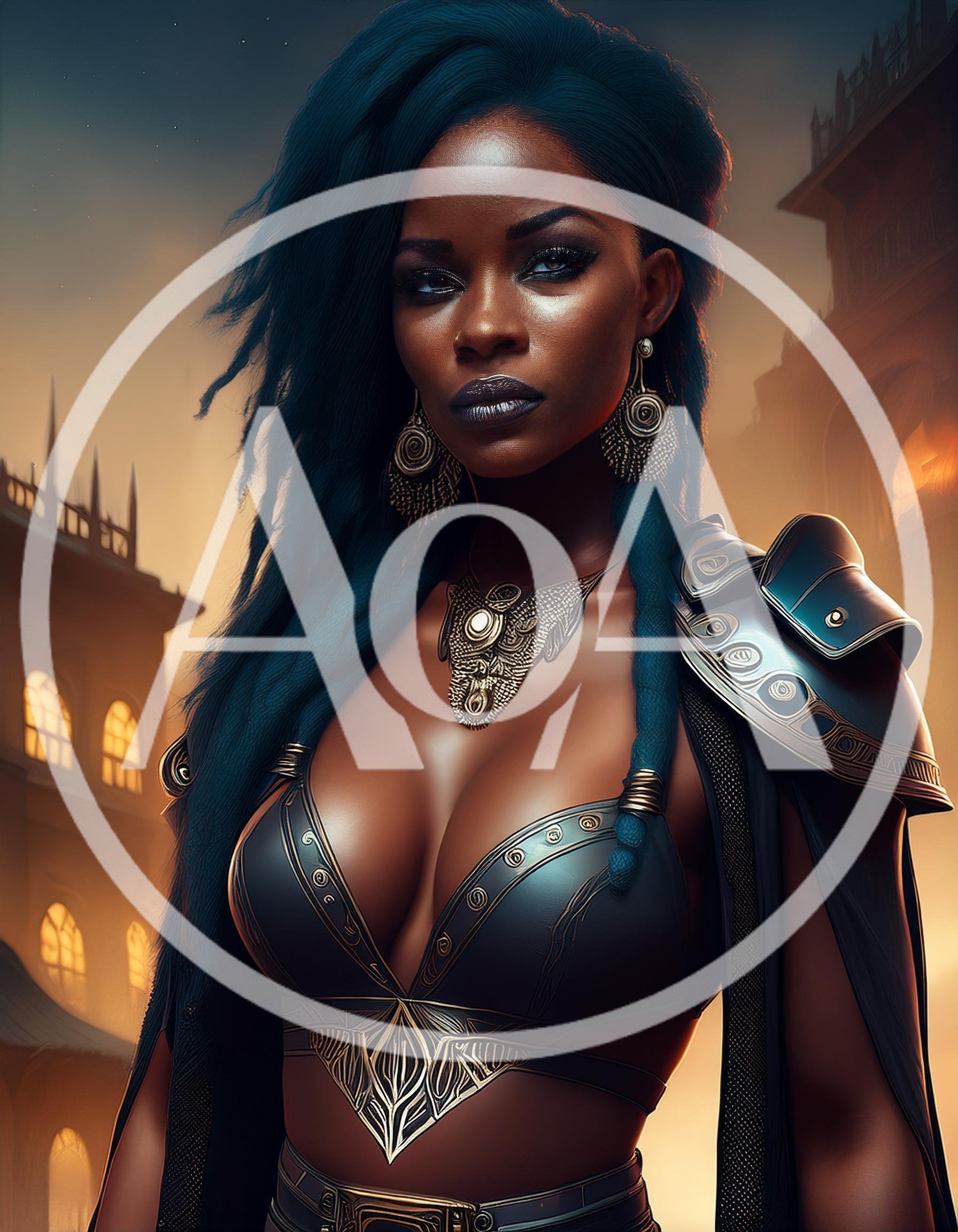 Portrait Of A Fantasy Warrior Queen In Armor