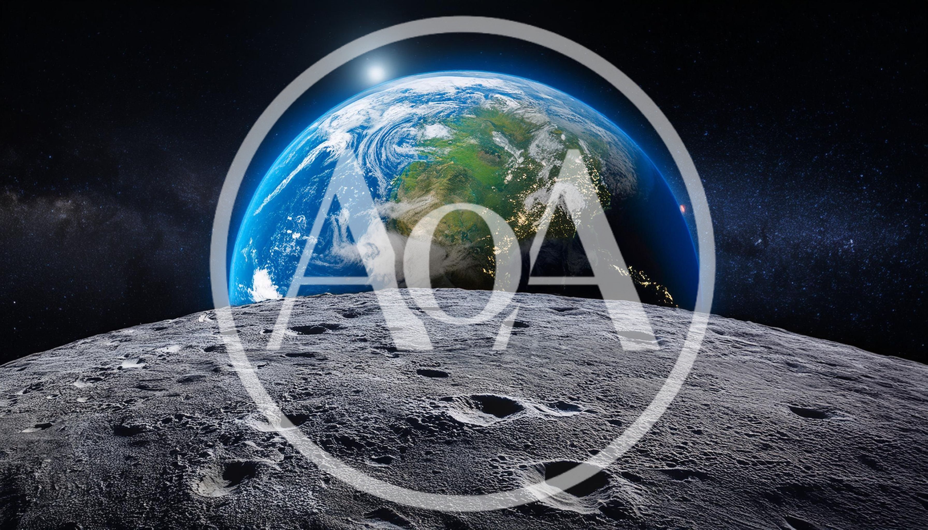 Earth Rising Over The Lunar Surface