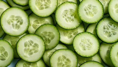 Fresh Sliced Cucumber Rounds Background