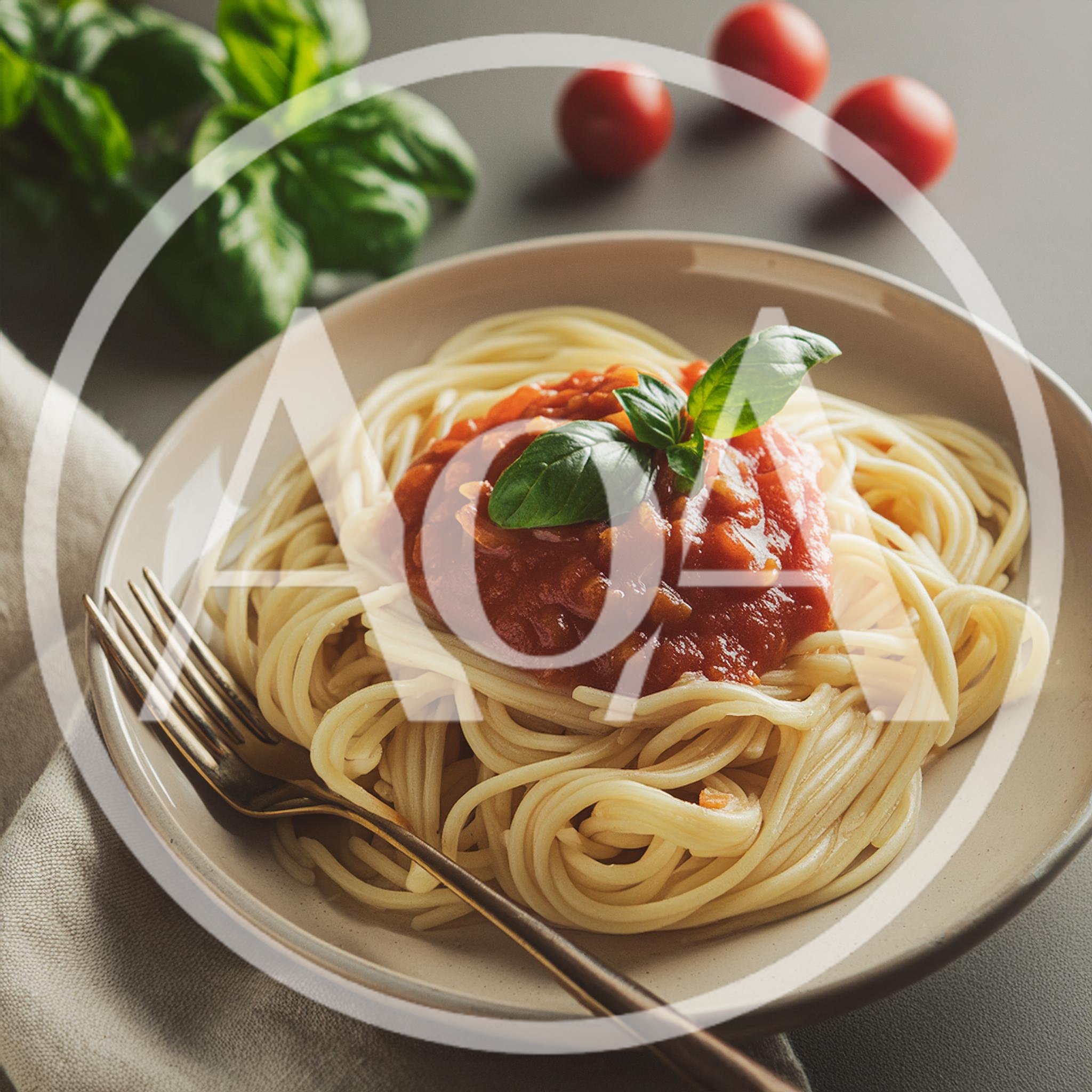 Spaghetti With Tomato Sauce And Fresh Basil