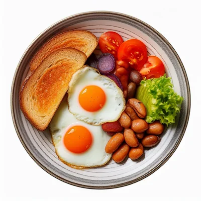 Top Down View Of A Breakfast Plate