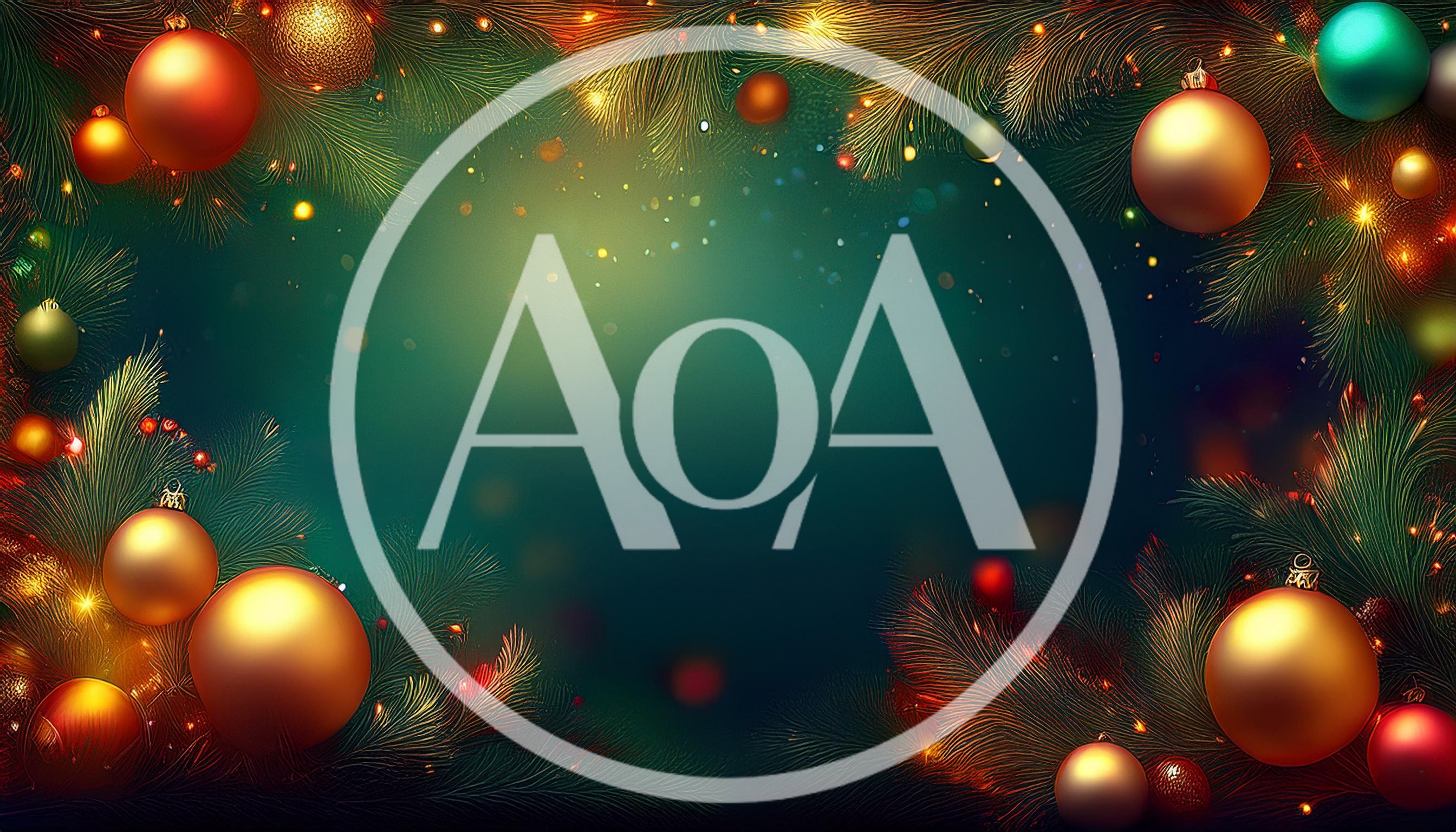 Christmas Ornament Border With Golden Baubles And Pine Branches