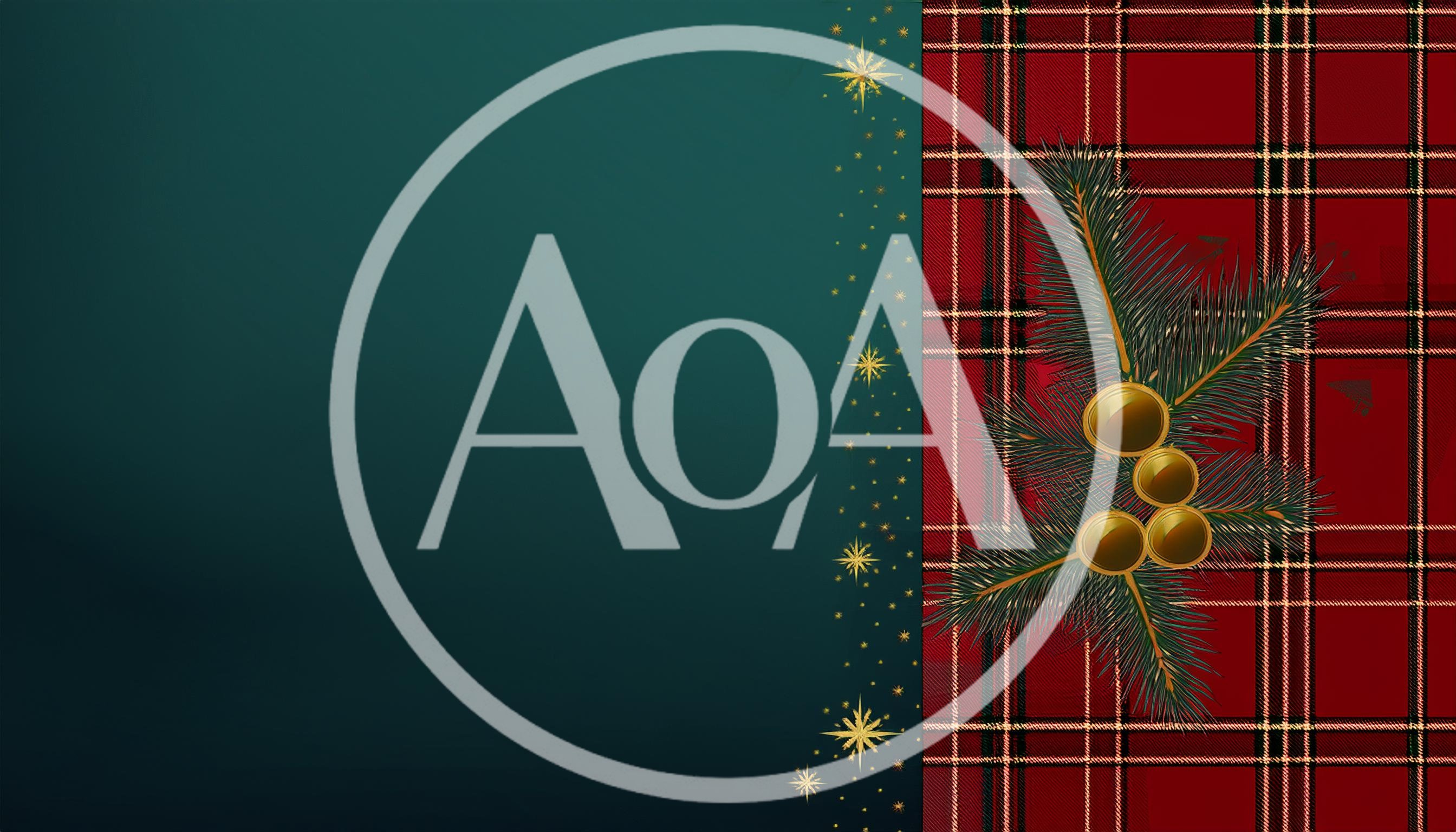Christmas Background With Plaid Pattern And Pine Branches