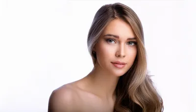 Portrait Of A Beautiful Young Woman With Long Blonde Hair