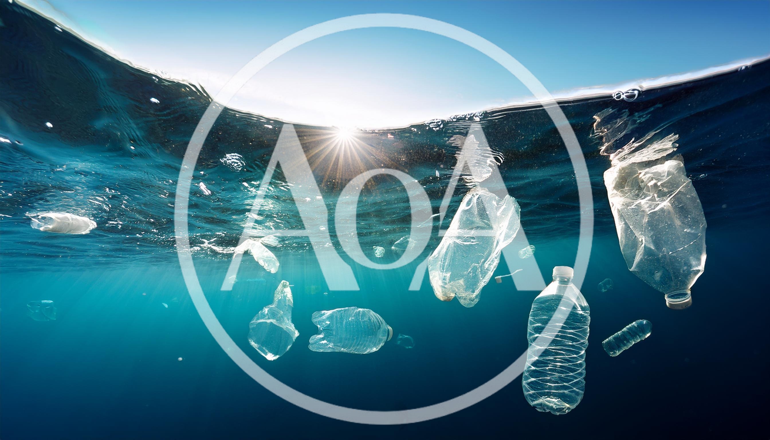 Plastic Bottles And Waste Floating In The Ocean