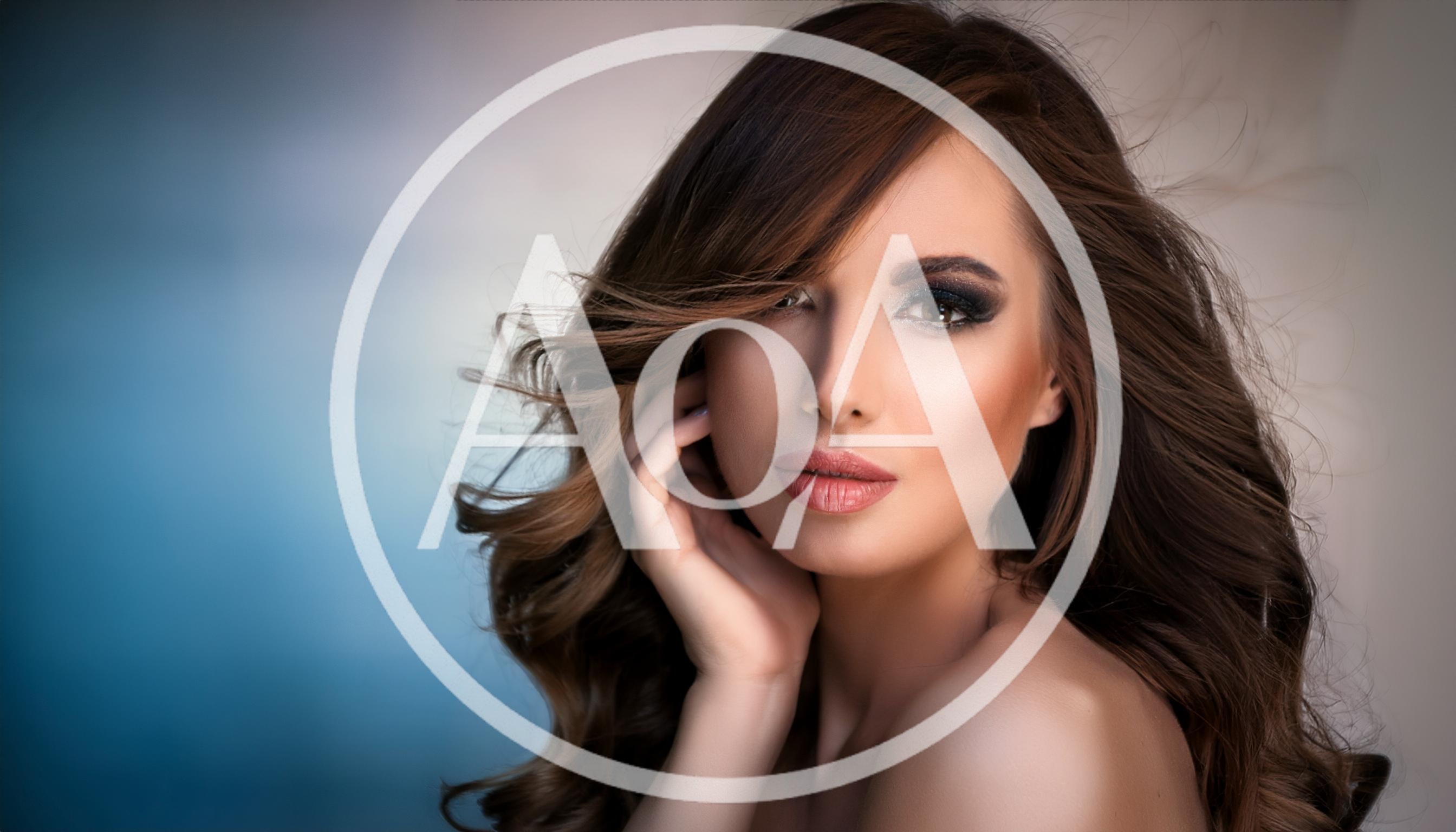 Portrait Of A Beautiful Woman With Wavy Brown Hair