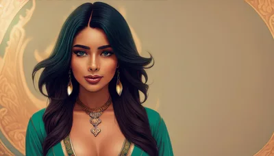Portrait Of A Beautiful Woman With Dark Hair