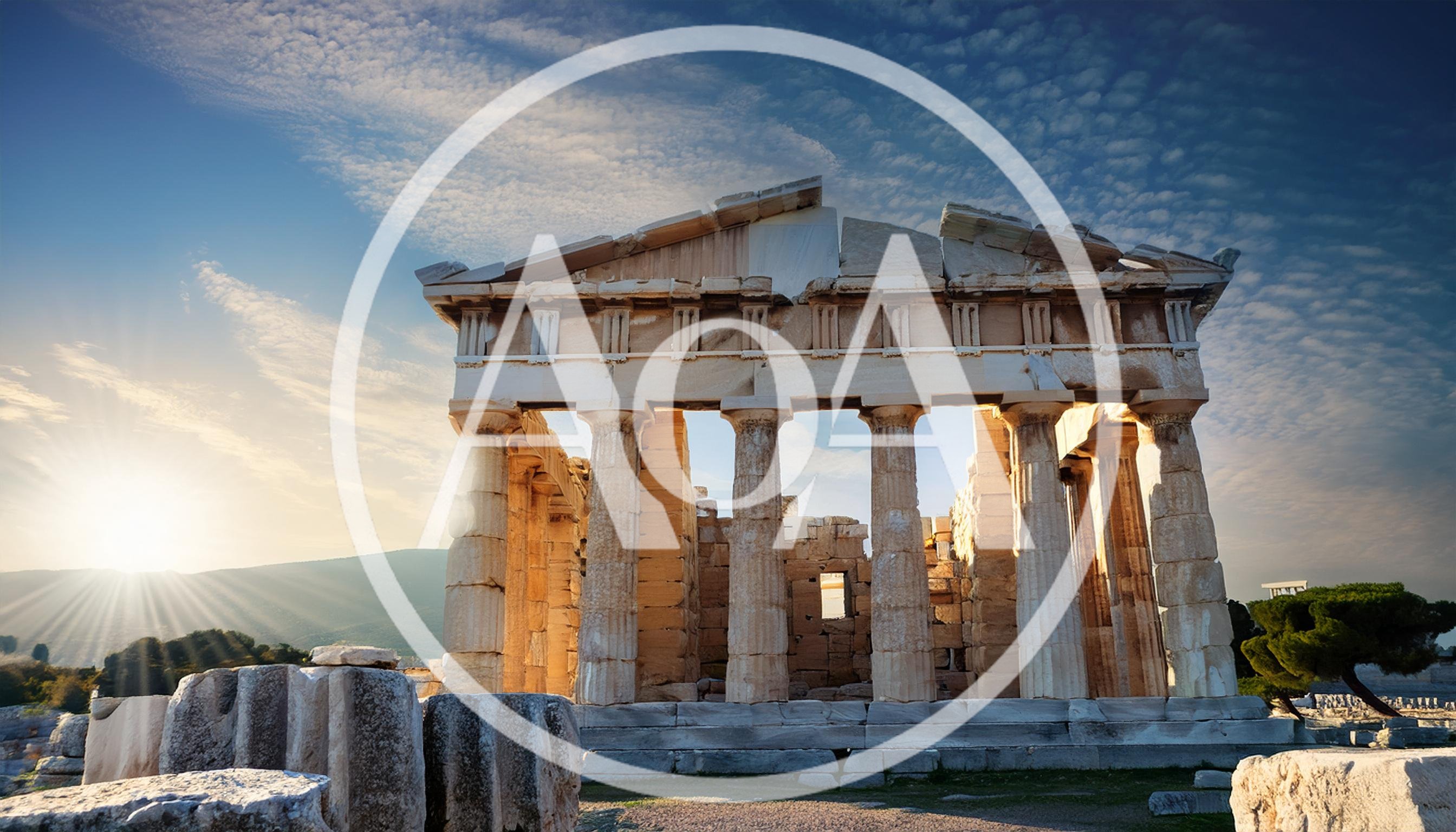 The Parthenon Temple Ruins At Sunset In Athens