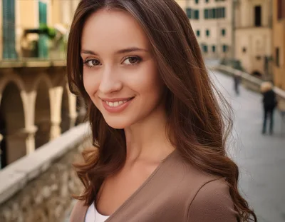 Portrait Of A Smiling Young Woman Outdoors