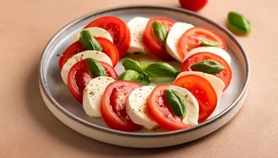 Caprese Salad With Fresh Mozzarella And Tomato Slices