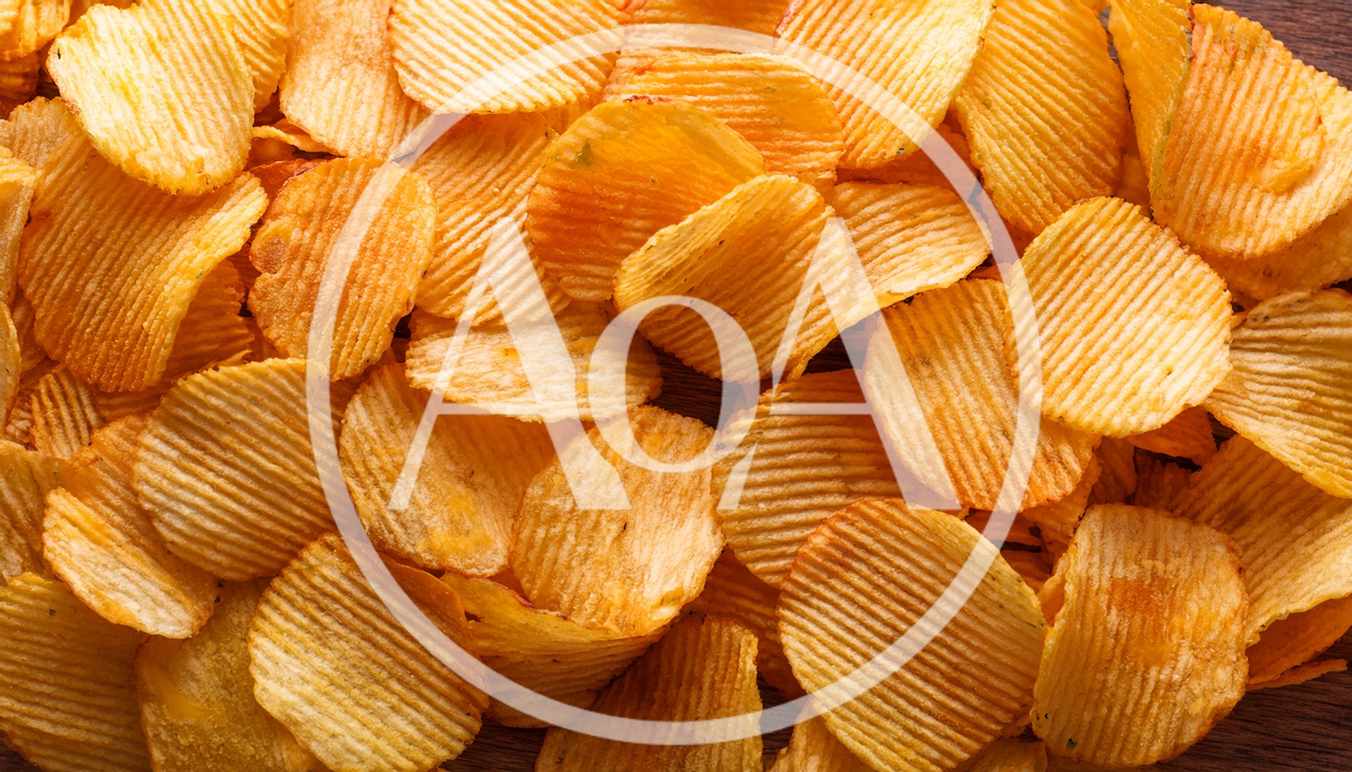 Top View Of Crispy Ridged Potato Chips