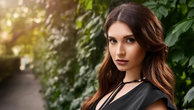 Portrait Of A Beautiful Woman Standing Outdoors