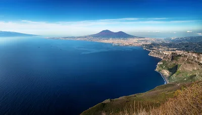Panoramic View Of Mount Vesuvius And The Bay Of Naples