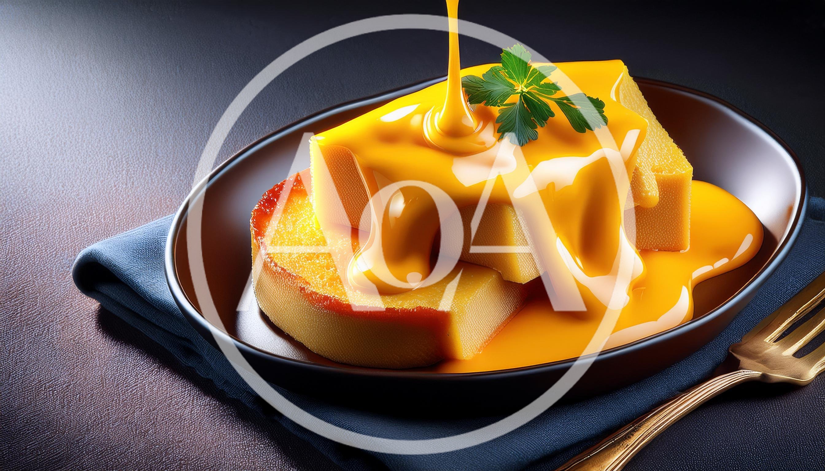 Golden Sauce Pouring Over Sliced Cornbread