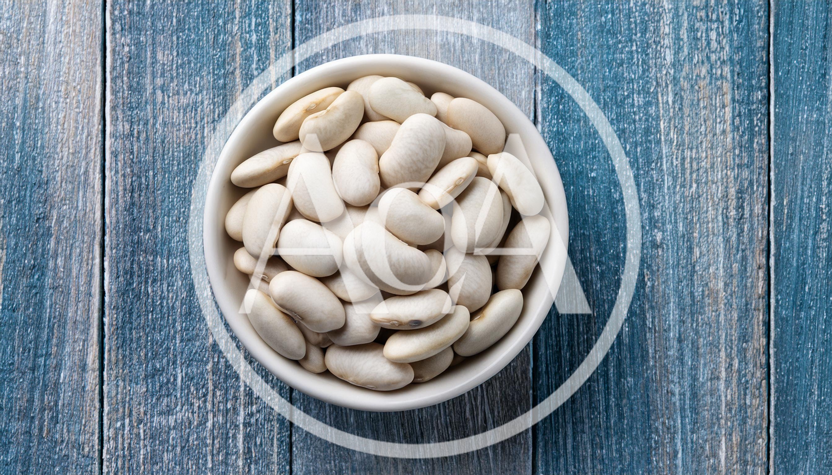 White Cannellini Beans In A Ceramic Bowl