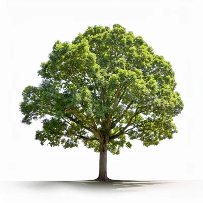 Large Deciduous Tree Isolated On White Background