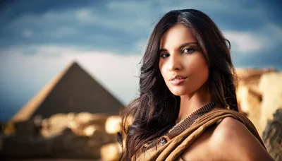 Portrait Of A Beautiful Woman In Ancient Egyptian Attire