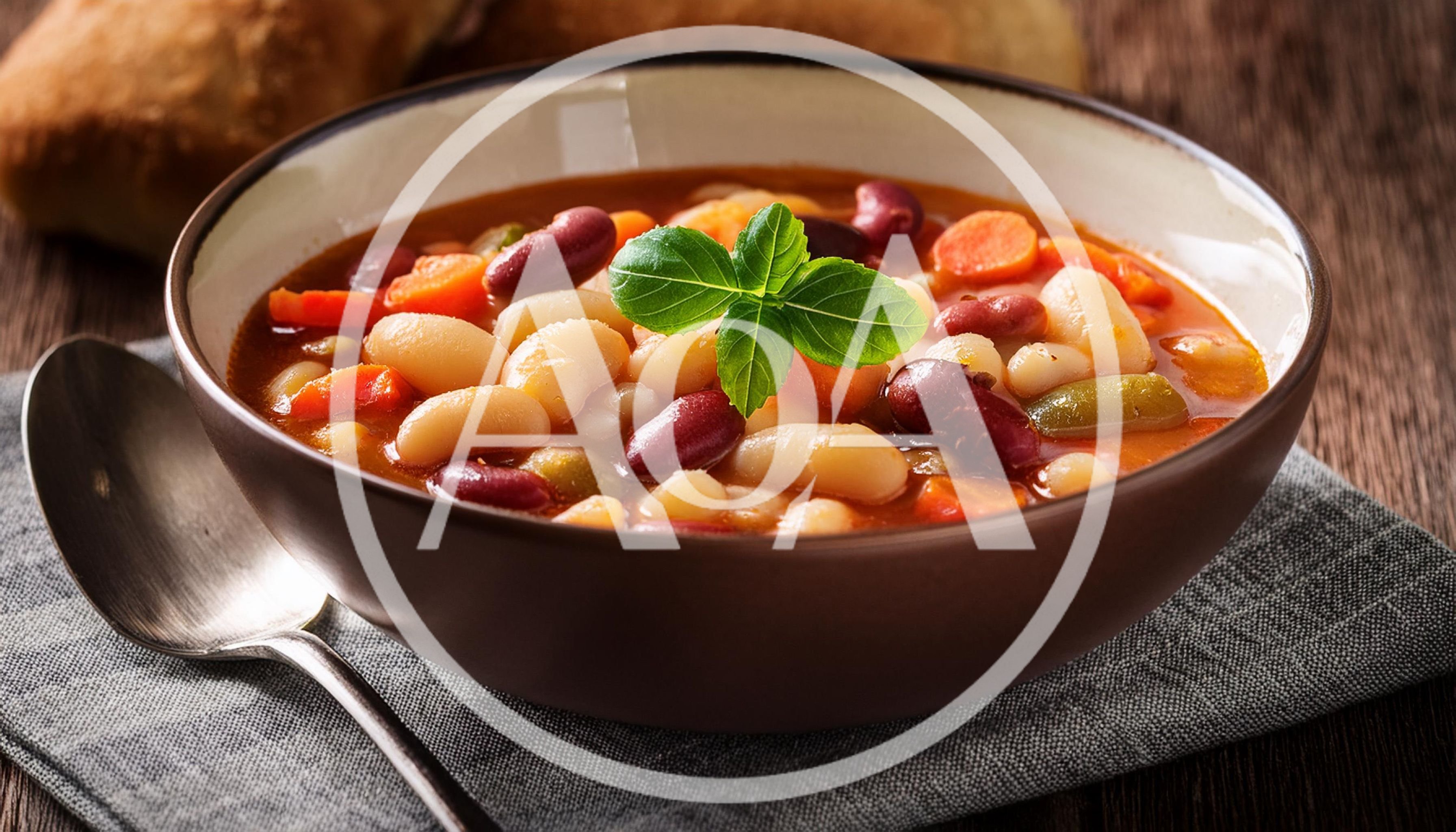 Bowl Of Hearty Vegetable And Bean Soup