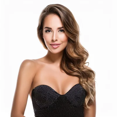 Portrait Of A Beautiful Woman With Wavy Hair
