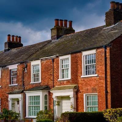 Traditional Red Brick Terraced Houses In England