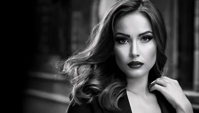 Portrait Of A Beautiful Woman With Wavy Hair