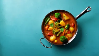 Vegetable Curry In A Stainless Steel Pan