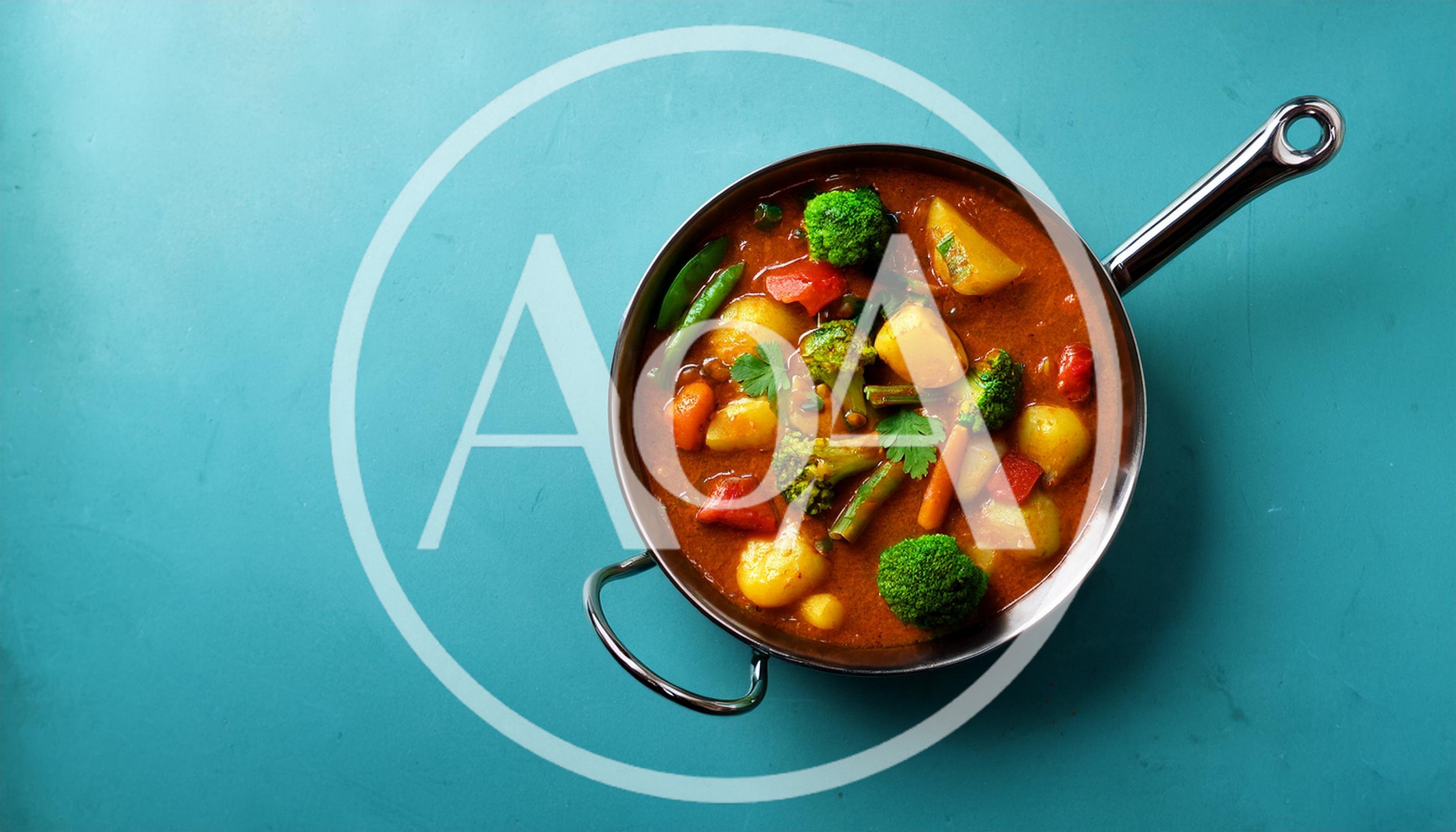 Vegetable Curry In A Stainless Steel Pan