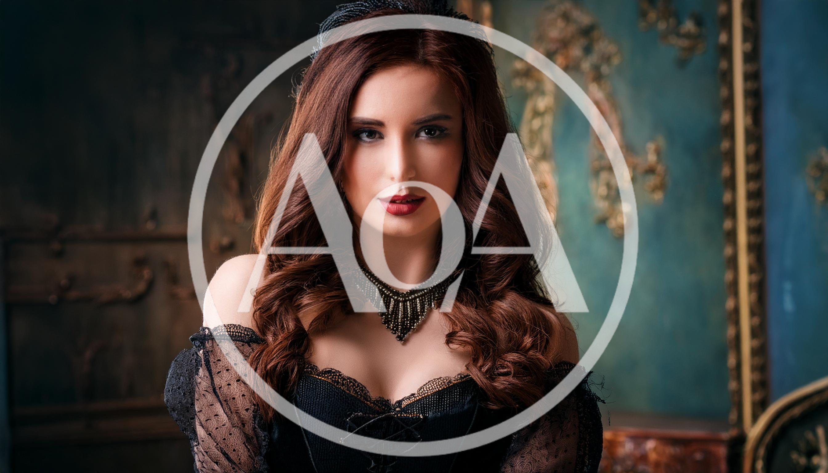 Portrait Of A Beautiful Woman In Gothic Victorian Attire