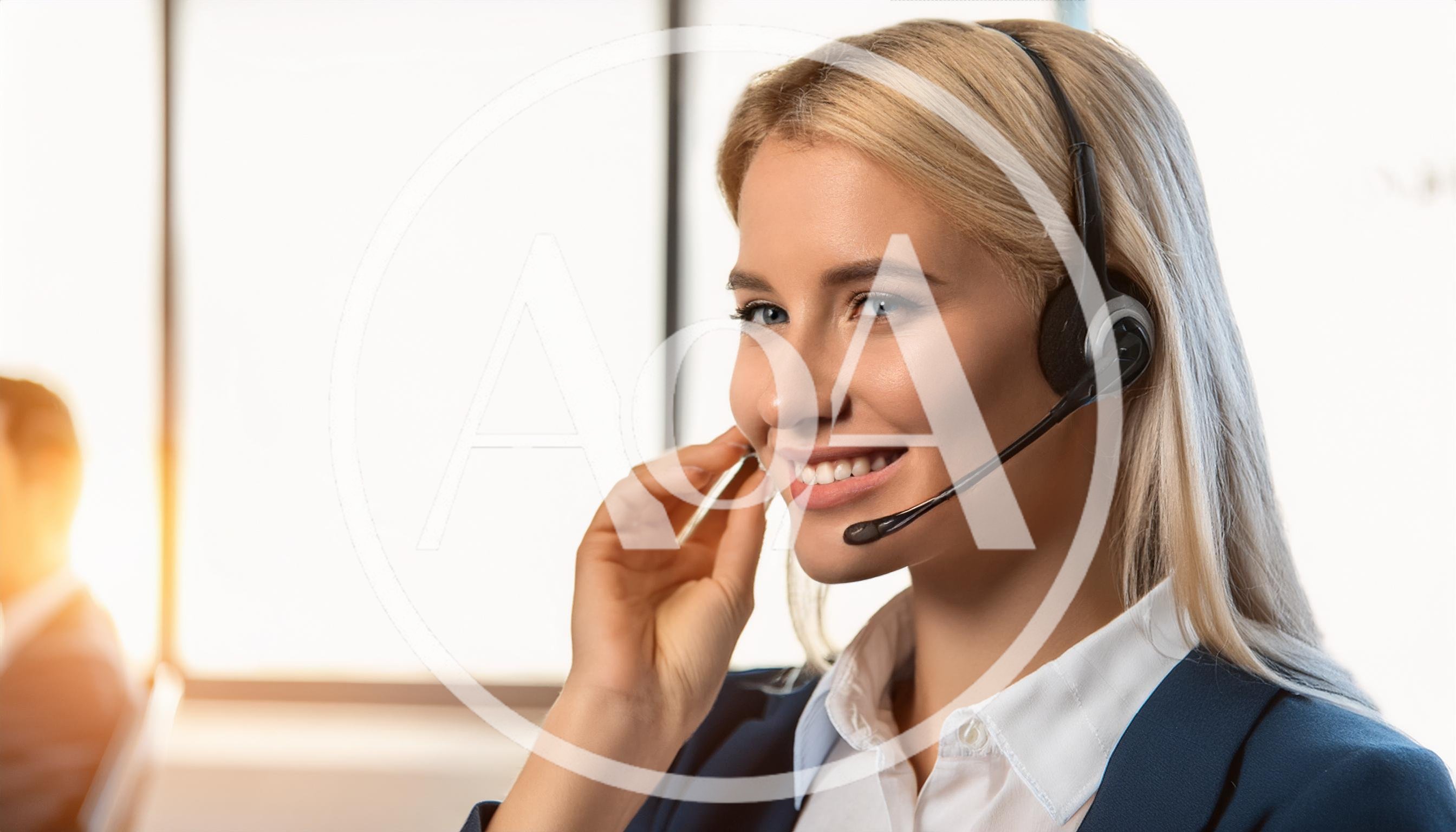 Professional Customer Service Representative Wearing Headset
