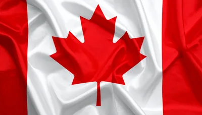 Waving Canadian Flag With Silk Texture