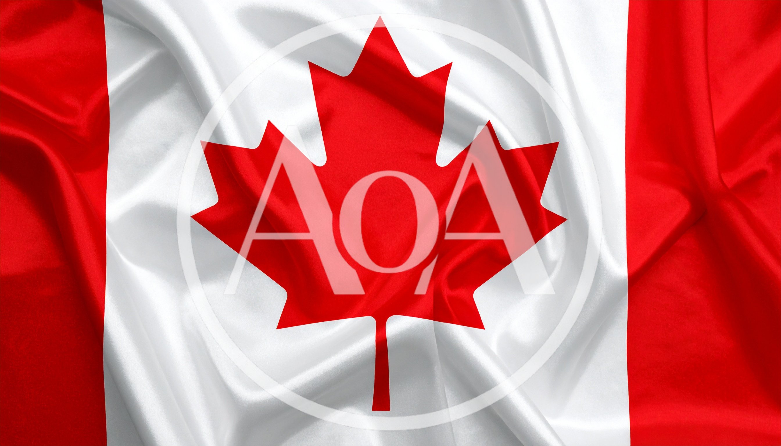 Waving Canadian Flag With Silk Texture