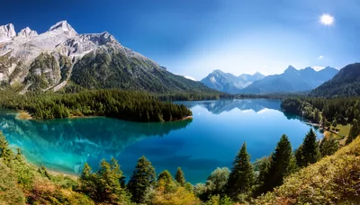 Panoramic View Of Lake Antholz In The Dolomites