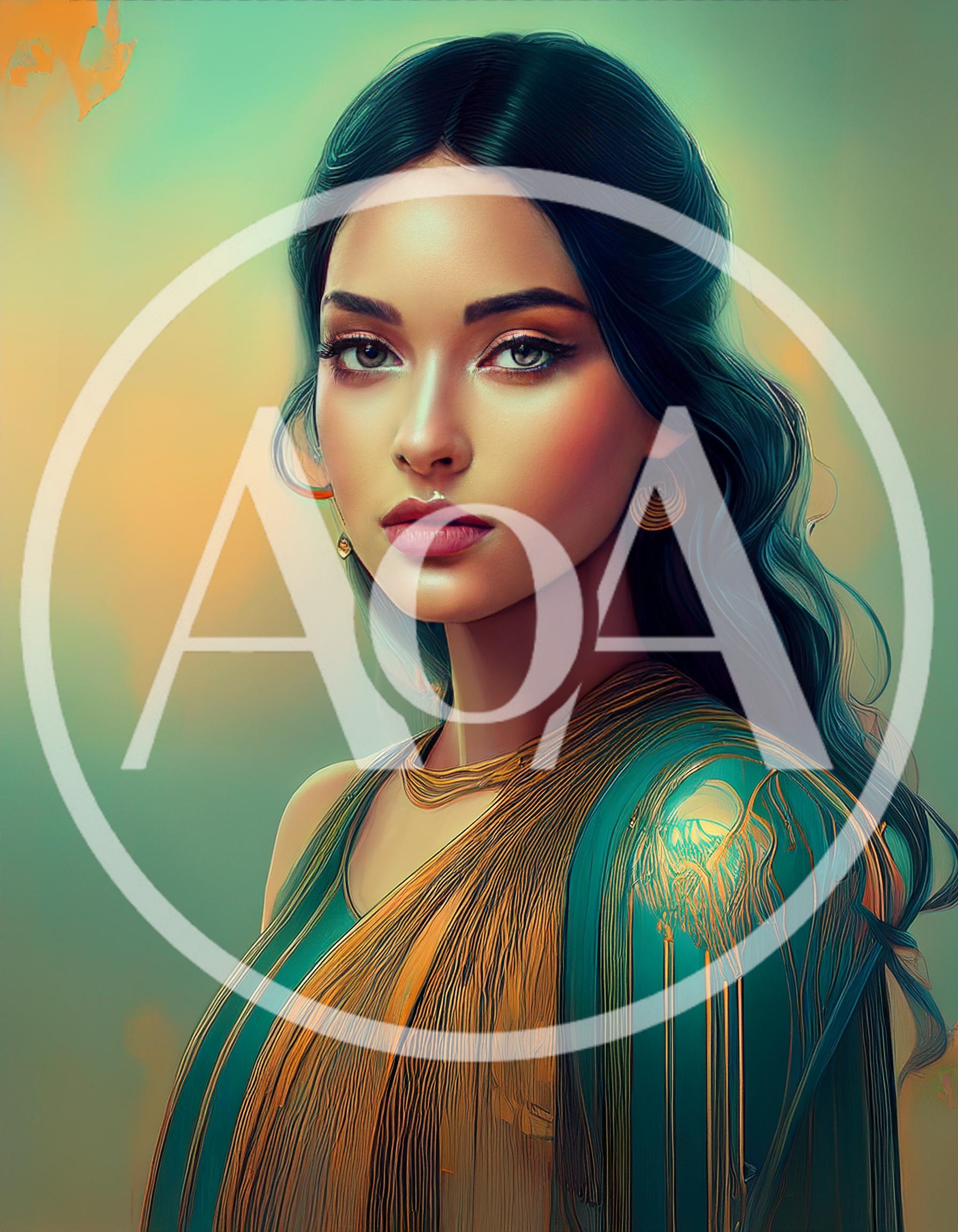 Portrait Of A Beautiful Woman In Traditional Indian Attire
